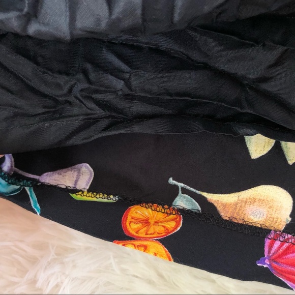 JESSICA HOWARD • Vintage Black Dress Neon Funky Fruit and Cocktail Pattern - Picture 12 of 14